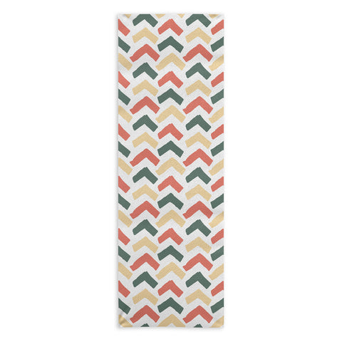 Avenie Abstract Herringbone Colorful Yoga Towel