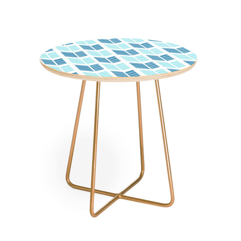 Avenie Boho Arrows Light Blue Round Side Table