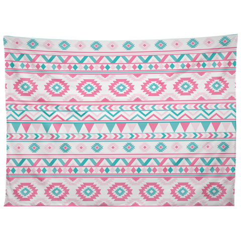 Avenie Boho Harmony Pink and Teal Tapestry