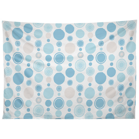 Avenie Concentric Circle Pattern Blue Tapestry