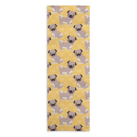 Avenie Dog Pattern Pugs Yoga Towel