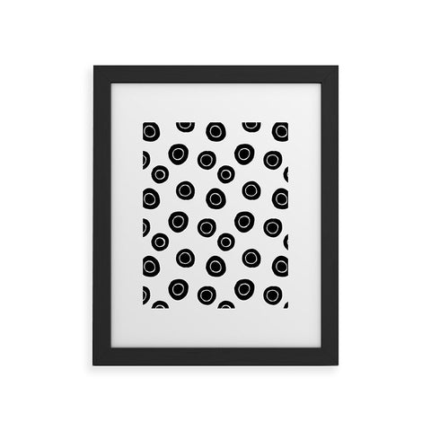 Avenie Ink Circles Black and White Framed Art Print