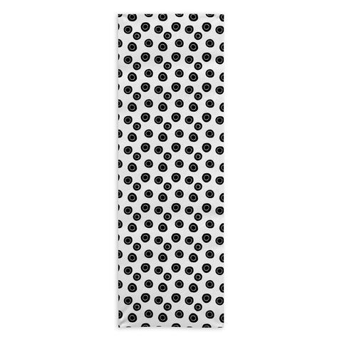 Avenie Ink Circles Black and White Yoga Towel