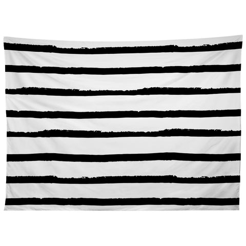 Avenie Ink Stripes Black and White II Tapestry