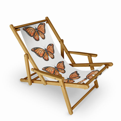 Avenie Monarch Butterfly Orange Sling Chair