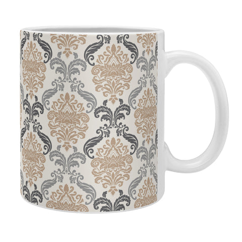 Avenie Neutral Floral Damask Coffee Mug