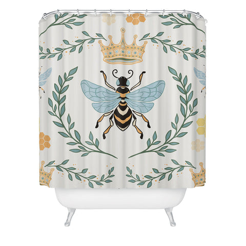 Avenie Queen Bee with Crown Shower Curtain