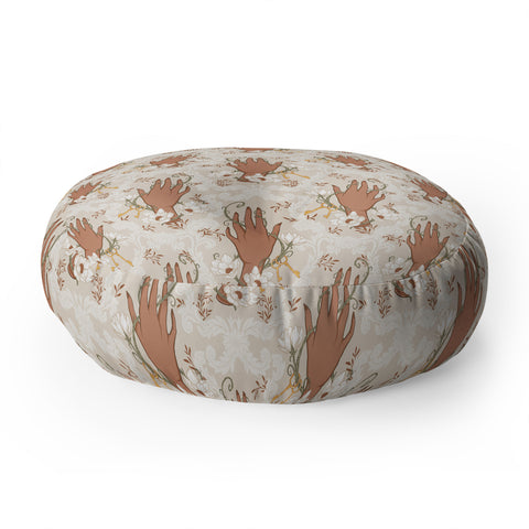 Avenie Secret Garden Petals VII Floor Pillow Round