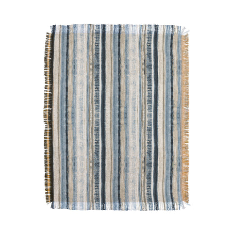 Becky Bailey Distressed Blue and White Throw Blanket