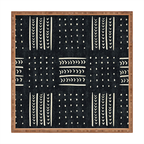 Becky Bailey Mud cloth in black and white Square Tray