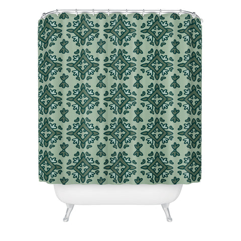 Becky Bailey Rous in Green Shower Curtain