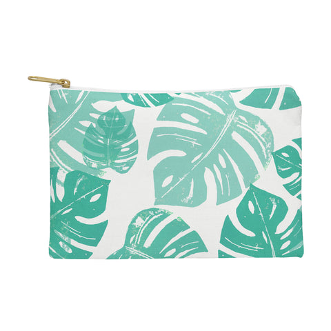 Bianca Green Linocut Monstera Pouch