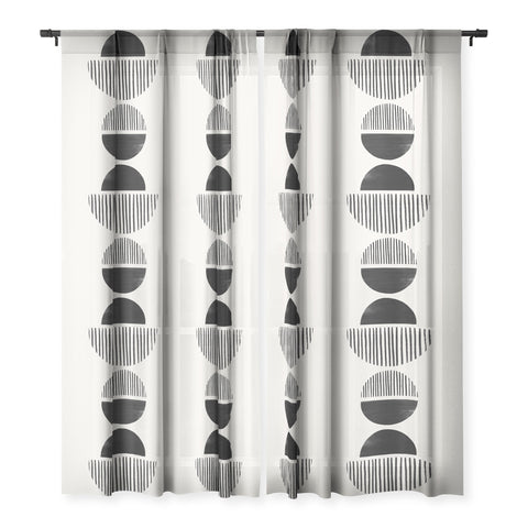 Bohomadic.Studio Balancing Stripes NO1 Black Sheer Window Curtain