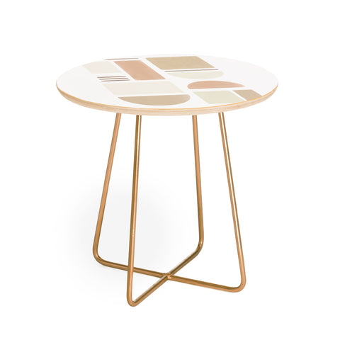 Bohomadic.Studio Geometric Shapes in Creme and Soft Pink Round Side Table