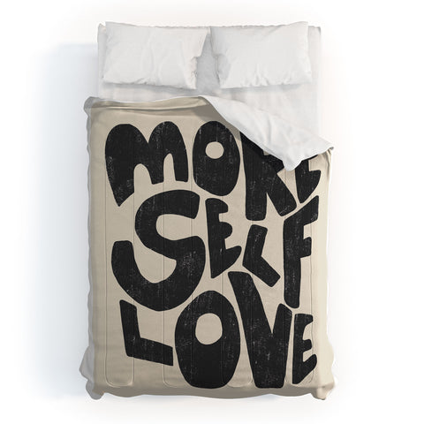 Bohomadic.Studio Modern Self Love Art in Black Comforter