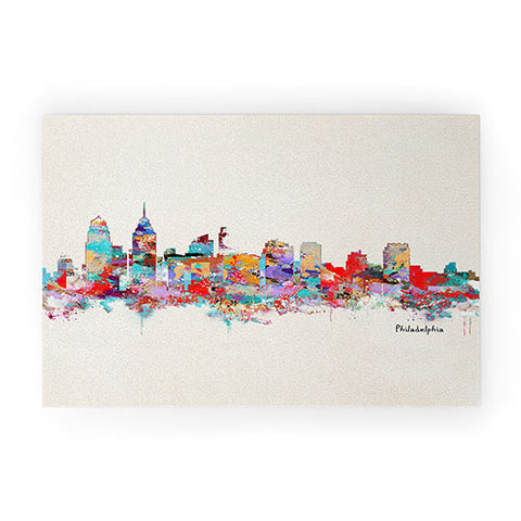 Brian Buckley philadelphia skyline Welcome Mat