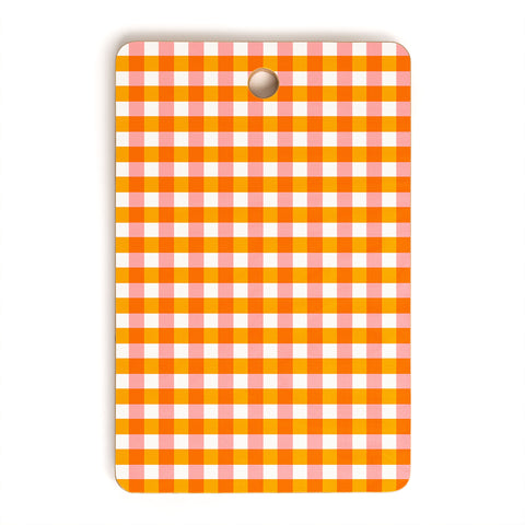 Caroline Okun Peachy Gingham Cutting Board Rectangle