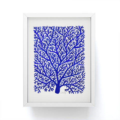 Cat Coquillette Fan Coral Navy Framed Mini Art Print