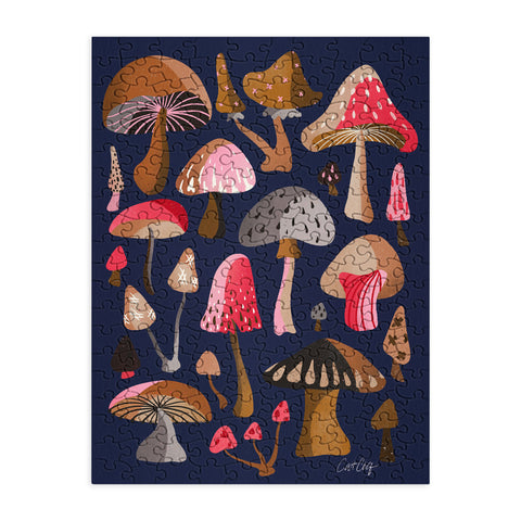 Cat Coquillette Mushroom Collection Navy Puzzle