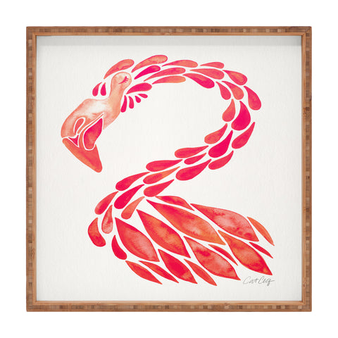 Cat Coquillette Pink Miami Flamingo Square Tray