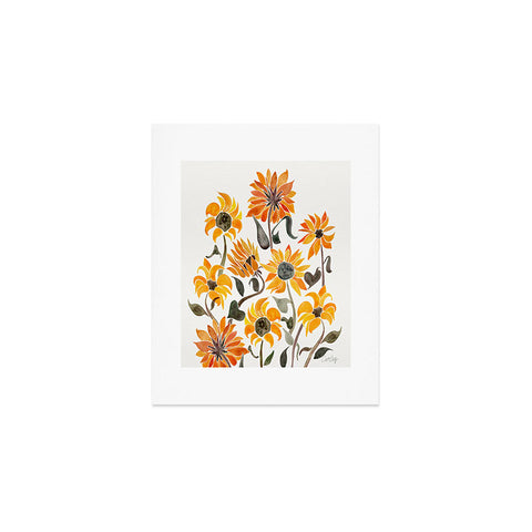 Cat Coquillette Sunflower Watercolor Yellow Art Print