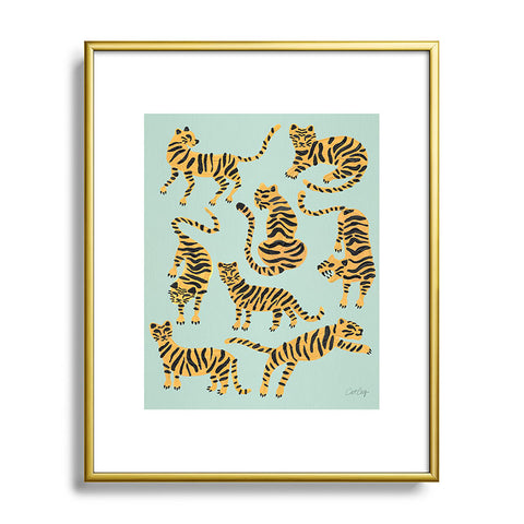 Cat Coquillette Tiger Collection Mint Orange Metal Framed Art Print