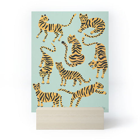 Cat Coquillette Tiger Collection Mint Orange Mini Art Print