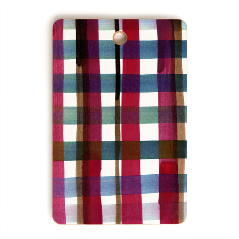 CayenaBlanca Modern Christmas Plaids Cutting Board Rectangle