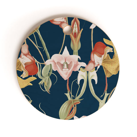 CayenaBlanca Orchid Dance Cutting Board Round