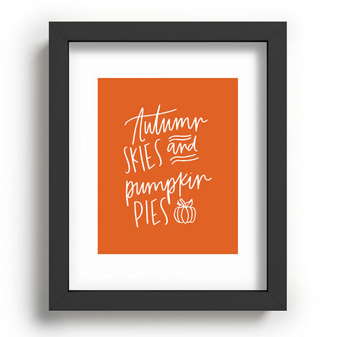 Chelcey Tate Autumn Skies And Pumpkin Pies Orange Recessed Framing Rectangle