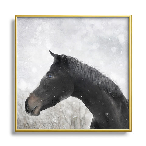 Chelsea Victoria Winter Horse Metal Square Framed Art Print