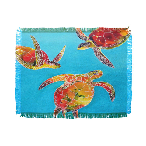 Clara Nilles Tie Dye Sea Turtles Throw Blanket