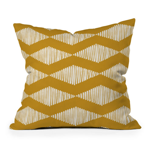 CoastL Studio Acoustic Wave Mustard Throw Pillow