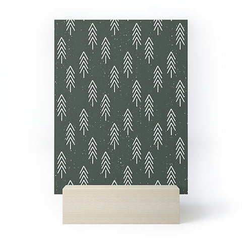 CoastL Studio Pine Trees Olive Mini Art Print