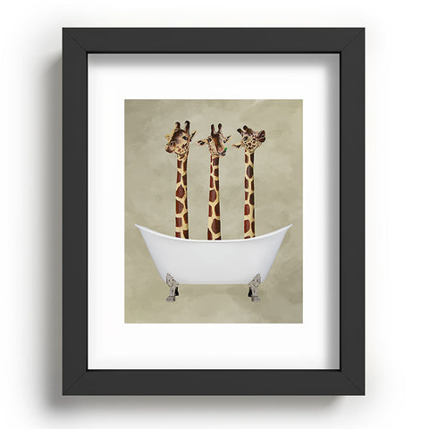 Coco de Paris 3 giraffes in bathtub Recessed Framing Rectangle