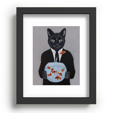 Coco de Paris Cat with fishbowl Recessed Framing Rectangle