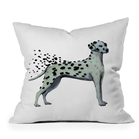 Coco de Paris Dalmatian in the storm Throw Pillow