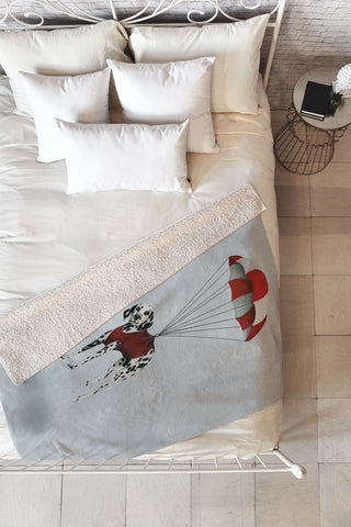 Coco de Paris Flying Dalmatian Fleece Throw Blanket