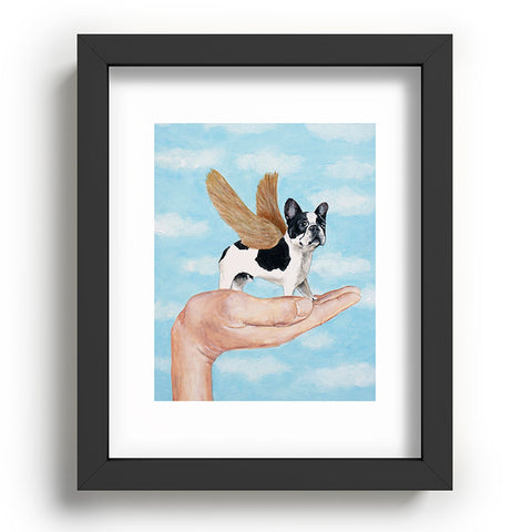 Coco de Paris Frenchie with golden wings Recessed Framing Rectangle