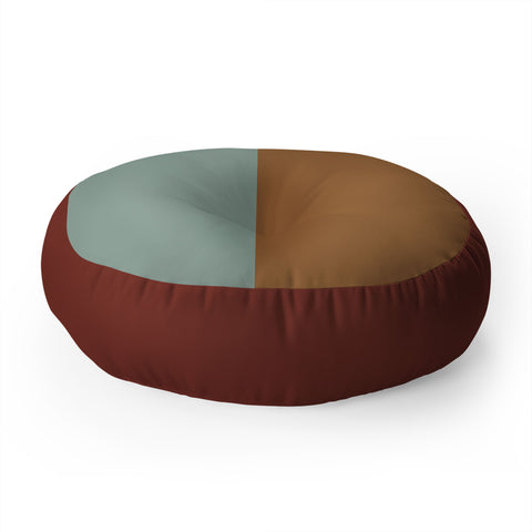 Colour Poems Color Block Abstract X Floor Pillow Round