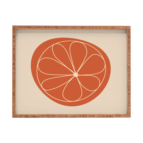 Colour Poems Daisy Abstract Red Rectangular Tray