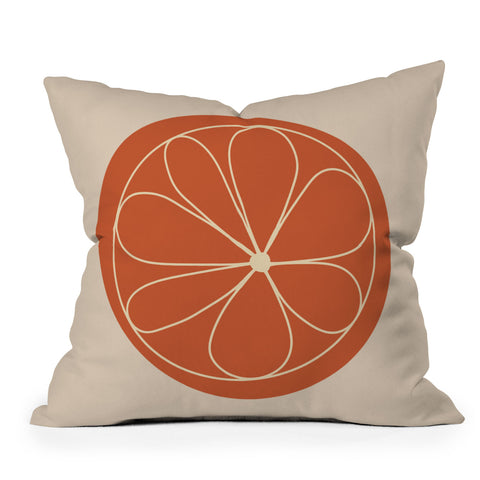 Colour Poems Daisy Abstract Red Throw Pillow