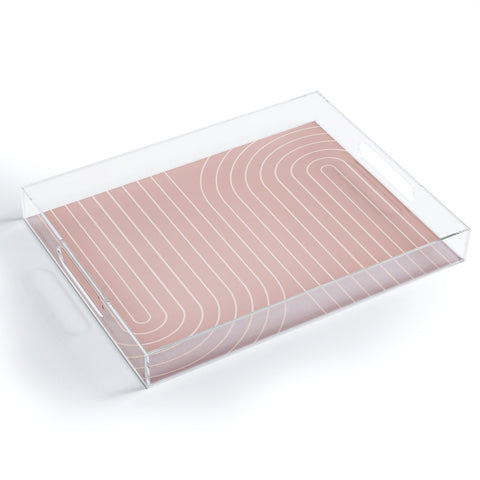 Colour Poems Minimal Line Curvature Pink Acrylic Tray