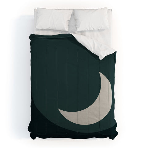 Colour Poems Moon Minimalism Jade Comforter
