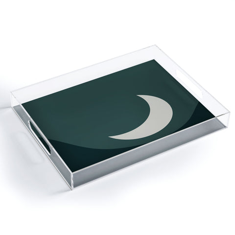 Colour Poems Moon Minimalism Jade Acrylic Tray