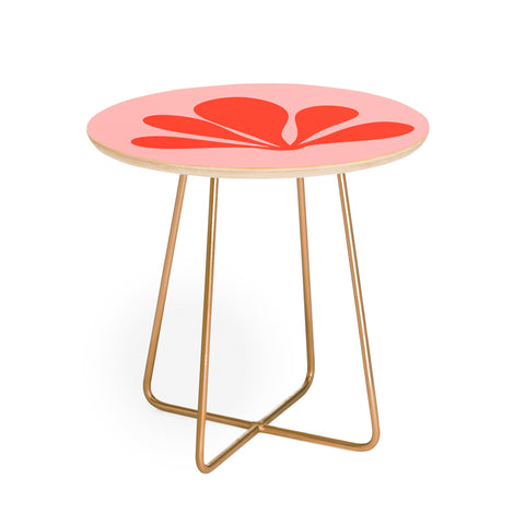 Colour Poems Tropical Plant Minimalism Red Round Side Table