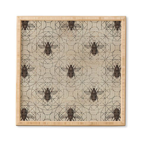 Creativemotions Bumble Bee on sacred geometry Framed Wall Art