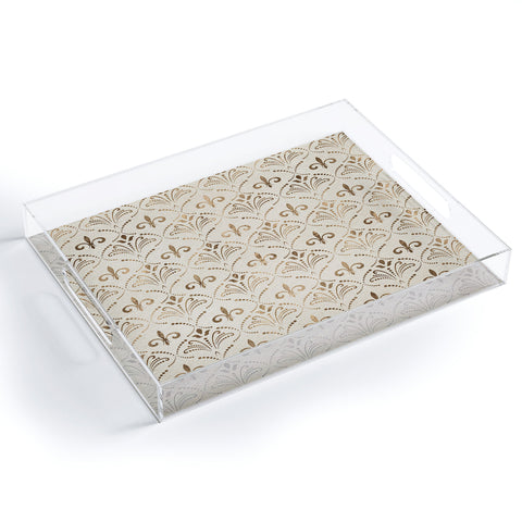 Creativemotions Elegant Fleurdelis pattern Acrylic Tray