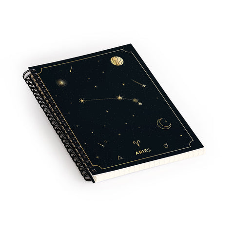 Cuss Yeah Designs Aries Constellation in Gold Spiral Notebook