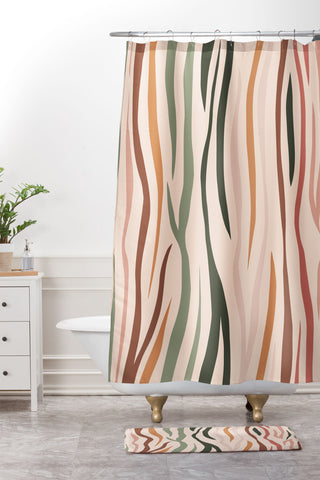 Cuss Yeah Designs Multicolor Zebra Pattern 001 Shower Curtain And Mat